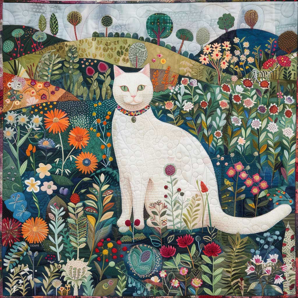 Rynx | Nobility White Cat Bedspread
