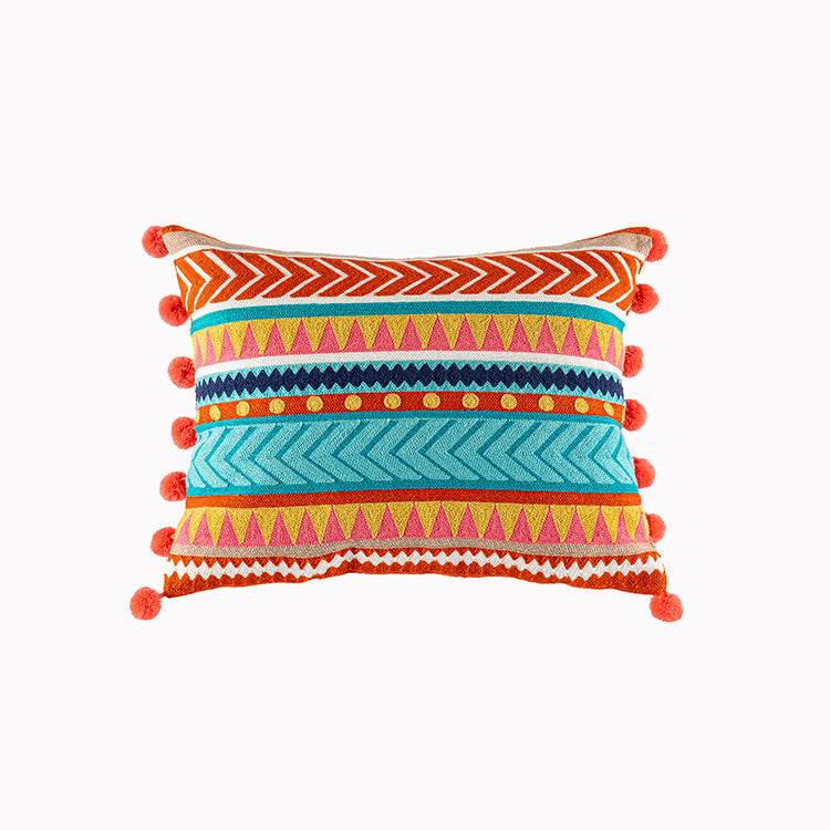 Rynx | New embroidered retro bohemian style pillowcase fringe wool ball pillowcase