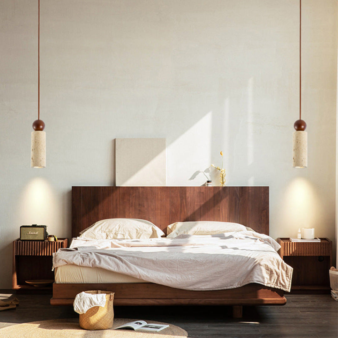 Rynx | Modern Travertine Ceiling Lamp in Japanese Style – Elegance and Calm