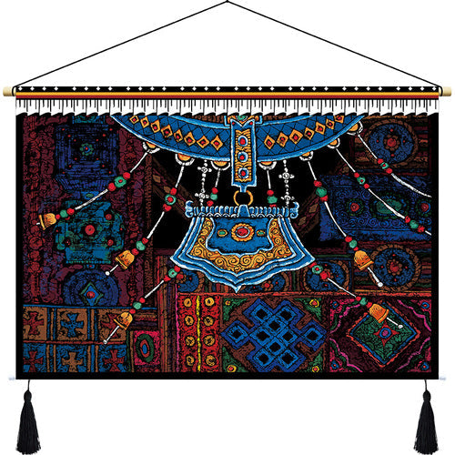 Rynx | Custom Tibetan fabric woven Tibet hanging cloth homestay decoration hotel restaurant living room bedroom headboard fabric painting weave