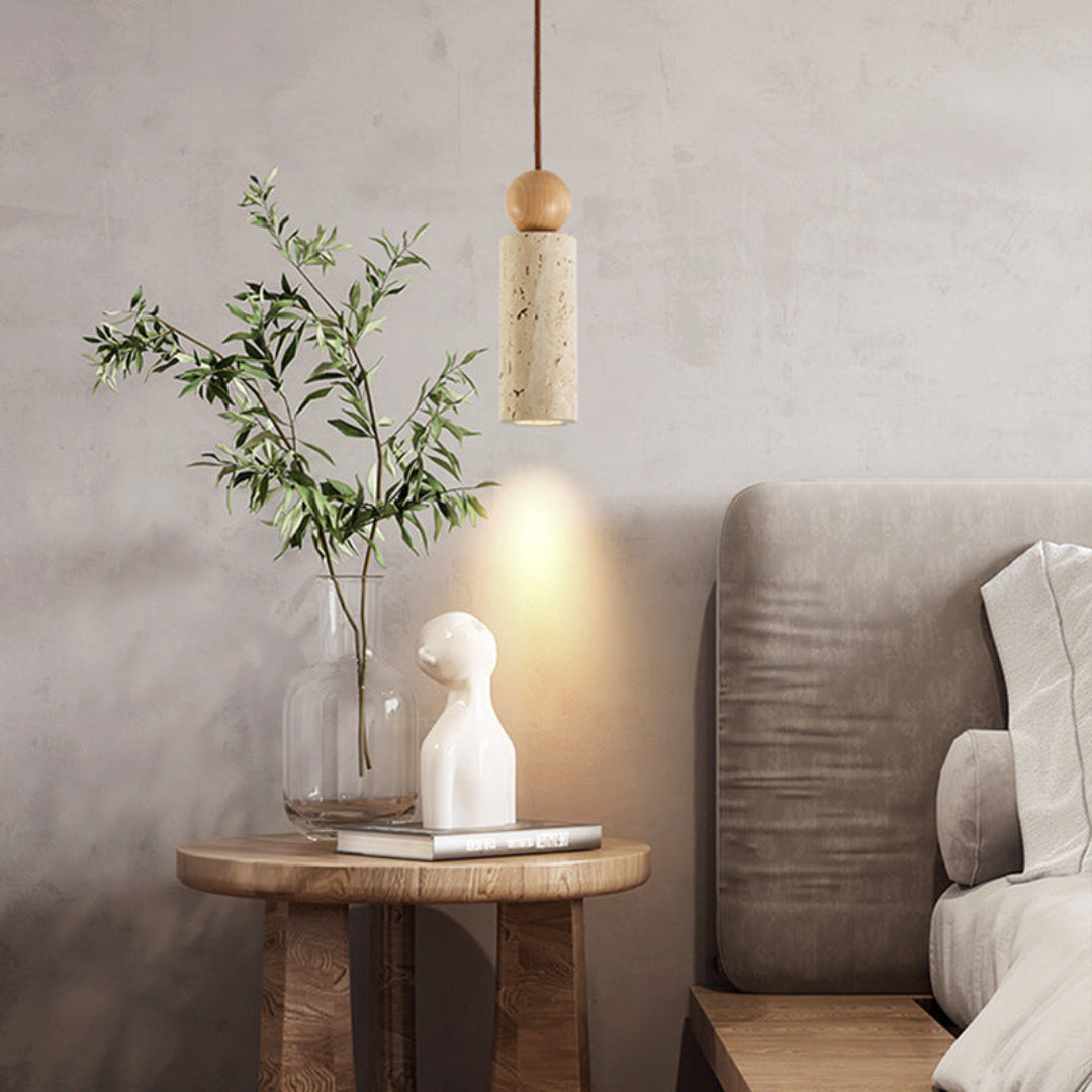Rynx | Modern Travertine Ceiling Lamp in Japanese Style – Elegance and Calm