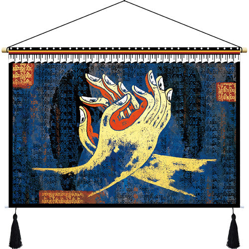 Rynx | Custom Tibetan fabric woven Tibet hanging cloth homestay decoration hotel restaurant living room bedroom headboard fabric painting weave
