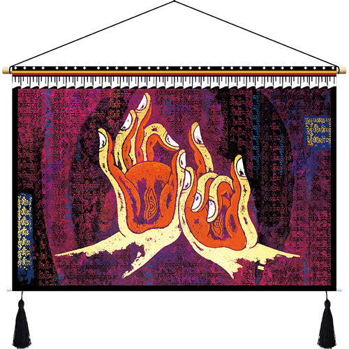 Rynx | Custom Tibetan fabric woven Tibet hanging cloth homestay decoration hotel restaurant living room bedroom headboard fabric painting weave