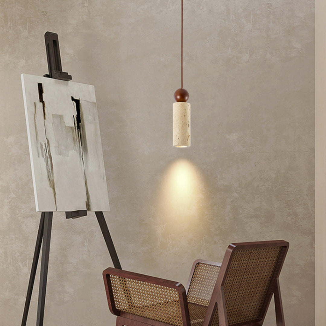 Rynx | Modern Travertine Ceiling Lamp in Japanese Style – Elegance and Calm