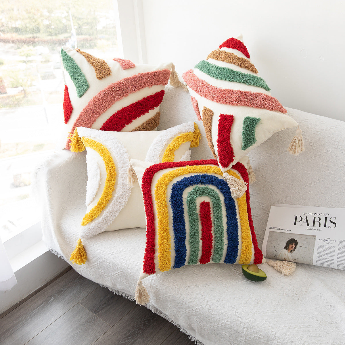 Rynx | Tufted colored red pillowcase handwoven craftsmanship throw pillow home sofa pillow