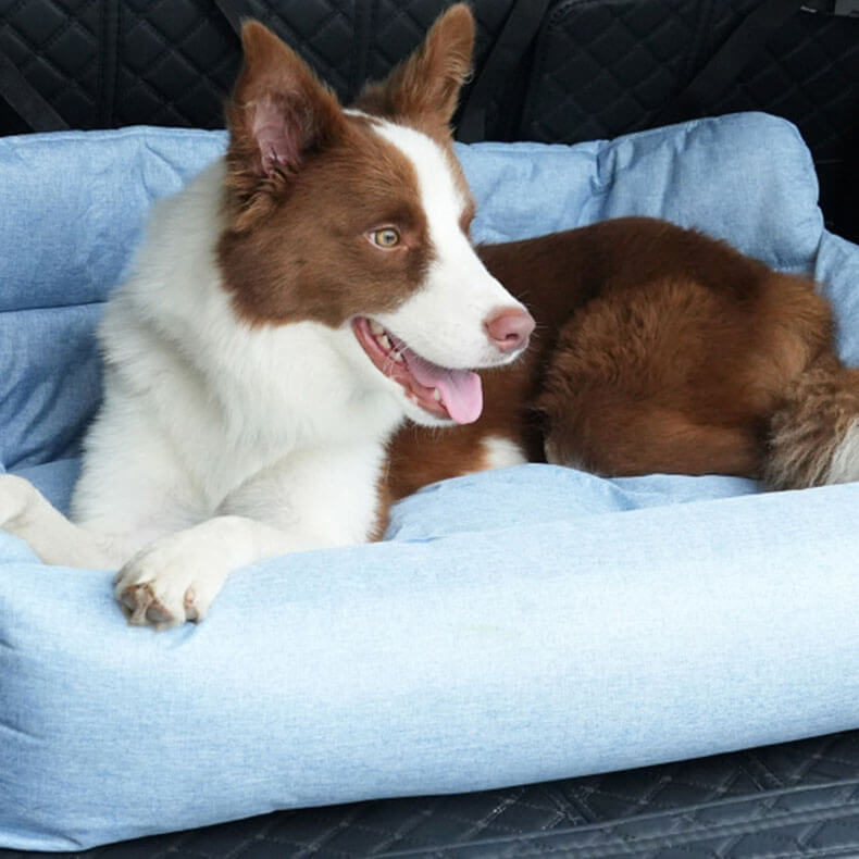 Rynx | Large Travel Safety Dog Car Back Seat Bed with Seat Belt