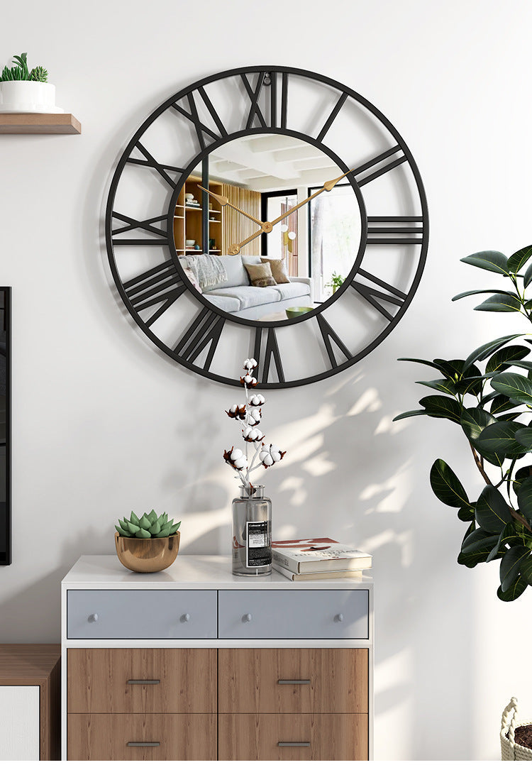 Rynx | Metal Vintage Large Size Wall Clock with Mirror 39cm