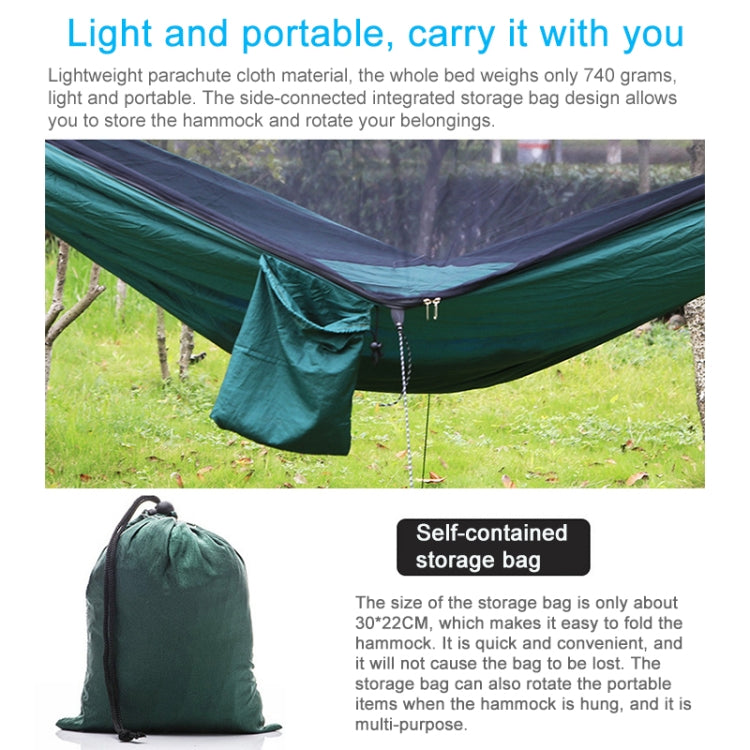 Rynx | Portable Outdoor Parachute Hammock with Mosquito Nets (Dark Blue + Baby Blue)