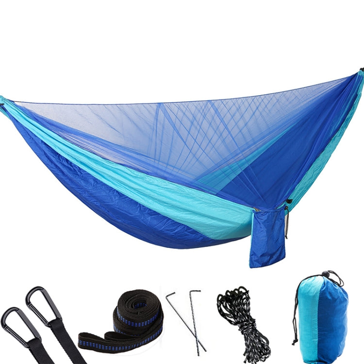 Rynx | Portable Outdoor Parachute Hammock with Mosquito Nets (Dark Blue + Baby Blue)