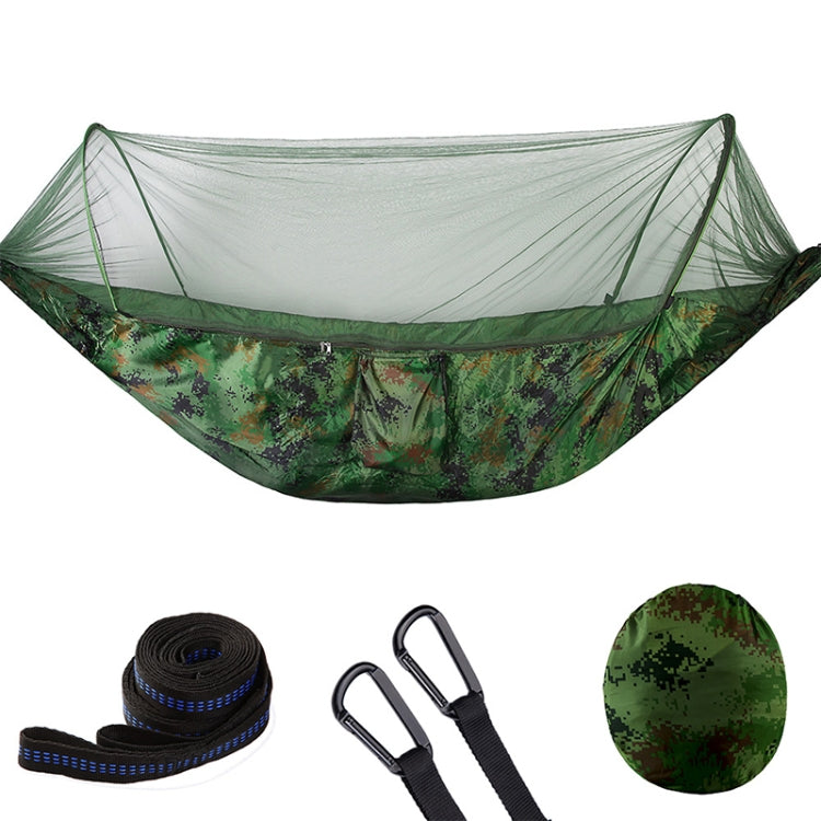 Rynx | Portable Outdoor Camping Full-automatic Nylon Parachute Hammock with Mosquito Nets, Size : 290 x 140cm (Camouflage)