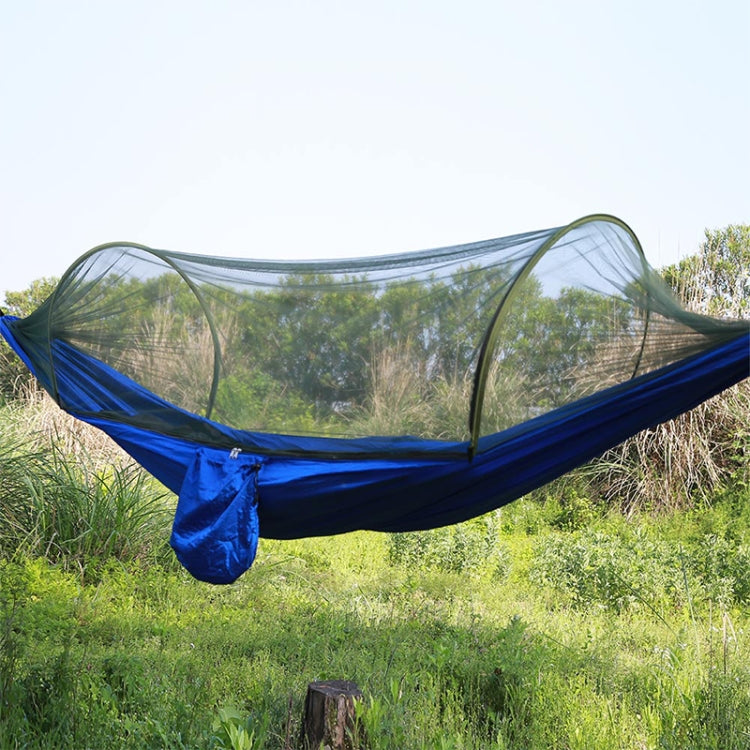 Rynx | Portable Outdoor Camping Full-automatic Nylon Parachute Hammock with Mosquito Nets, Size : 290 x 140cm (Blue)