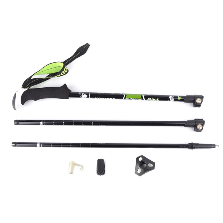 Rynx | KODENOR Outdoor Mountaineering Portable Foldable Carbon Fibre Straight Handle Alpenstocks Trekking Poles, Length : 63-135CM (Black Blue)