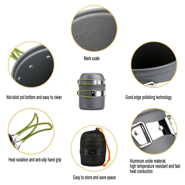 Rynx | DS-101 Portable Outdoor Camping Cooking Set Picnic Boiler Cookware Combination (Black)