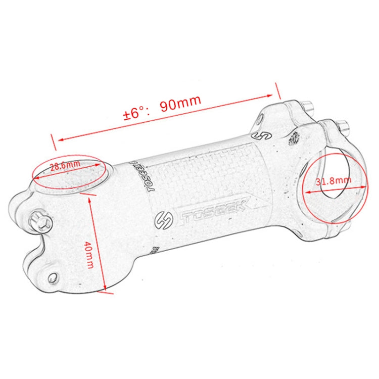 Rynx | TOSEEK Road Mountain Bike Ultra-light Handlebar Stem Riser Faucet, Size: 6 Degree, 90mm (Matte)