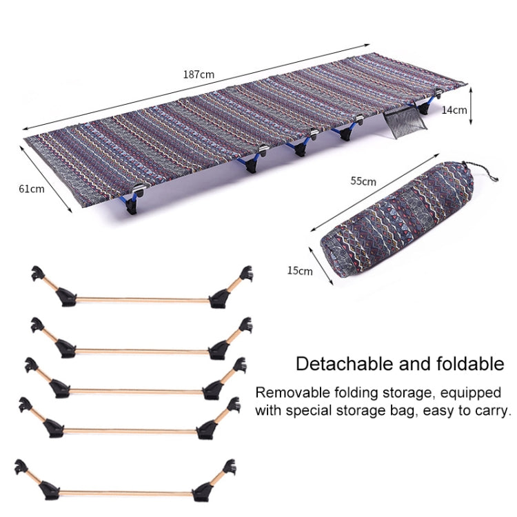 Rynx | Outdoor Folding Camping Mat Single Bed Portable Aluminium Alloy Sleeping Bed, Size: 180x61x14cm (Blue)