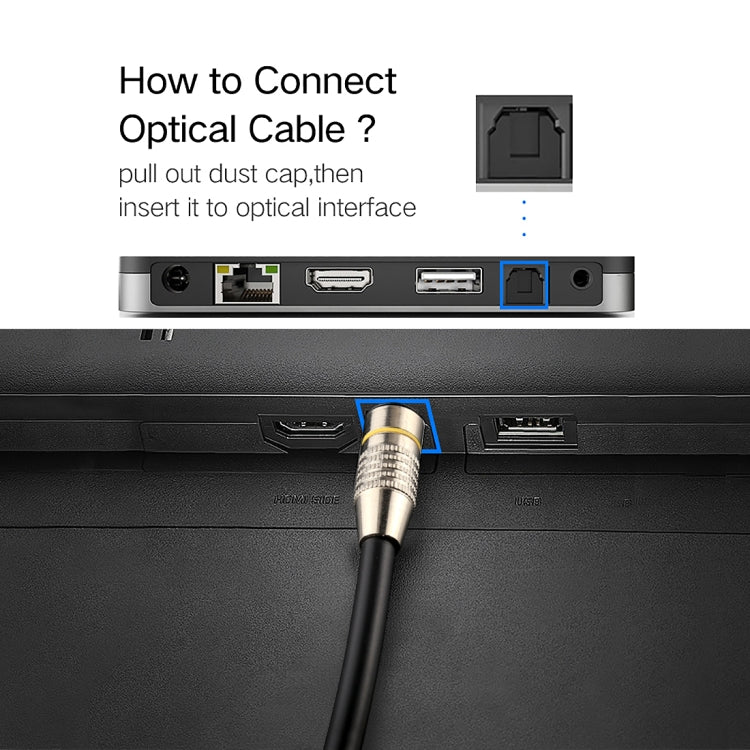 Rynx | 15m OD6.0mm nickel-plated metal head Toslink male to male digital optical audio cable