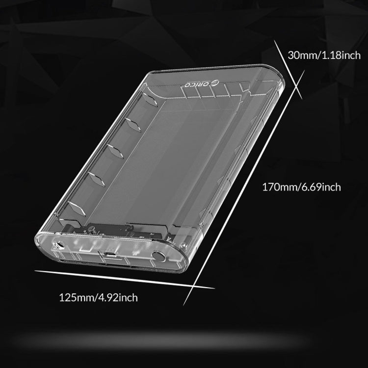 Rynx | ORICO 3139C3 3.5 inch SATA HDD USB 3.1 Type-C external hard drive enclosure storage box (Transparent)