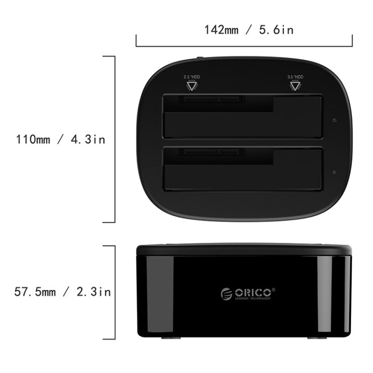 Rynx | ORICO 6228US3 2.5 / 3.5 inch SATA HDD / SSD 2 Bay USB 3.0 Hard Drive Dock