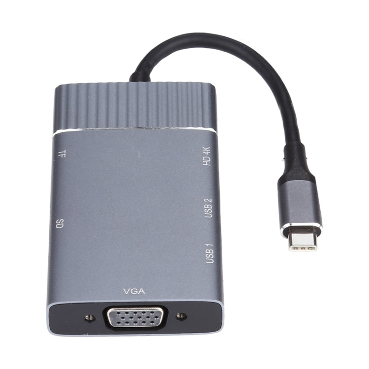 Rynx | 7 In 1 Dual USB 3.0 + TF/SD + HDMI/VGA + 3.5mm Jack + Type-C / USB-C Multifunction USB-C Docking Station