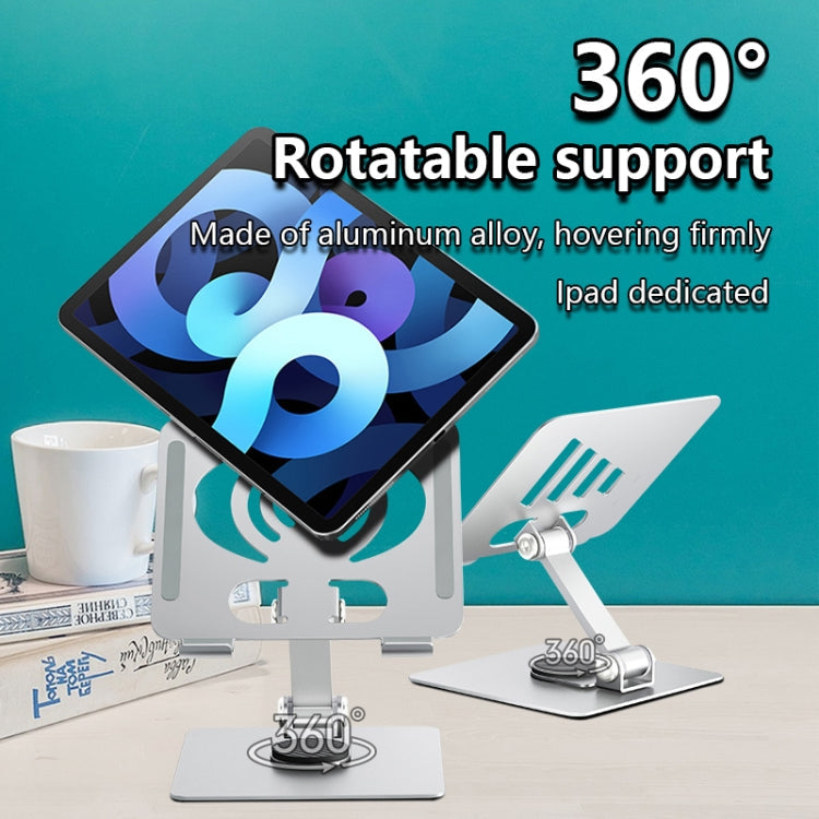Rynx | L-14 Aluminium Alloy Foldable Rotatable Laptop/Tablet Stand (Silver)