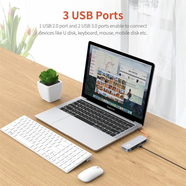 Rynx | ROCK TR01 10 In 1 Type-C / USB-C to HDMI + VGA Multifunction Extension HUB Adapter (Silver)