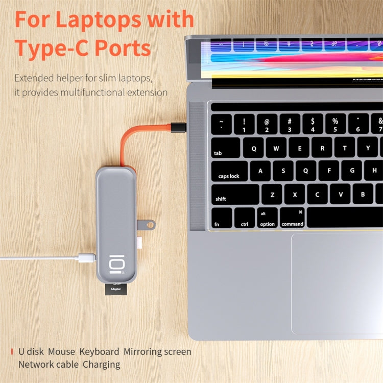 Rynx | ROCK TR01 10 In 1 Type-C / USB-C to HDMI + VGA Multifunction Extension HUB Adapter (Silver)
