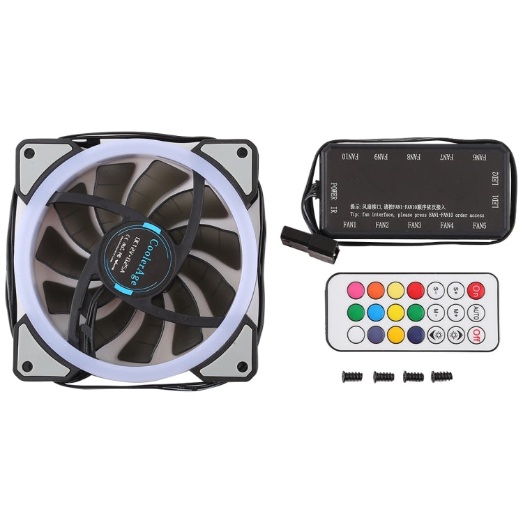 Rynx | 3 PCS CoolerAge DC 12V - 0.25A 2500RPM Remote Control Computer Cooler Cooling Case Fan with Adjustable LED