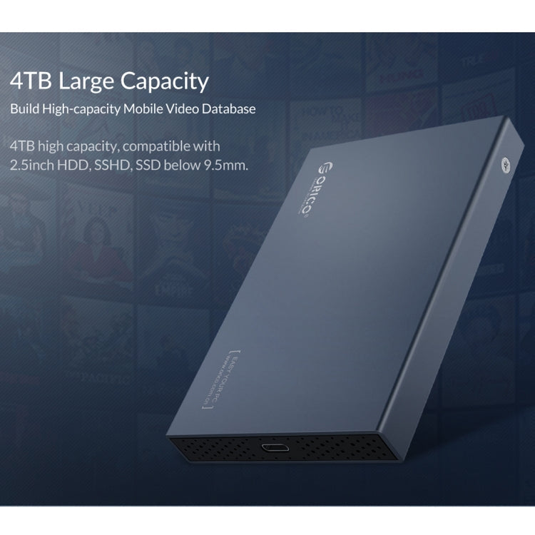 Rynx | ORICO DD25 C3 2.5 inch Type-C to Type-C and USB Mechanical SSD Case, Supported Capacity: 6TB (Dark Gray)