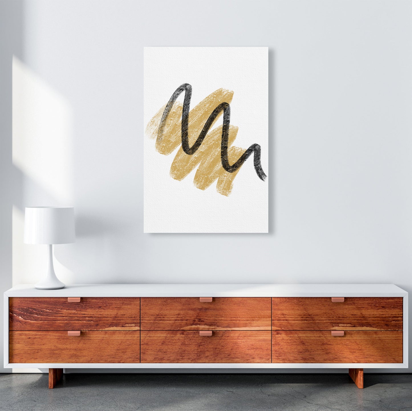 Rynx | Dalia Chalk Gold And Black Scribbles Art Print by Pixy Paper