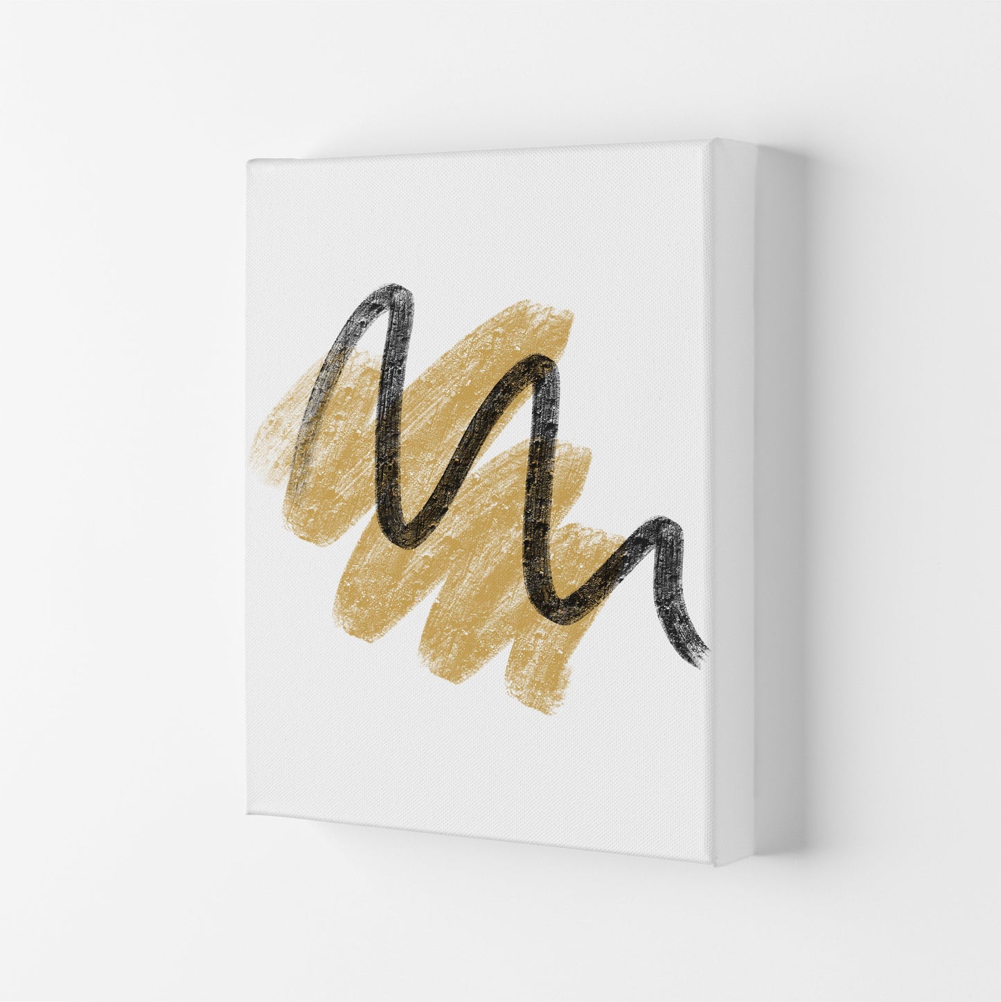 Rynx | Dalia Chalk Gold And Black Scribbles Art Print by Pixy Paper