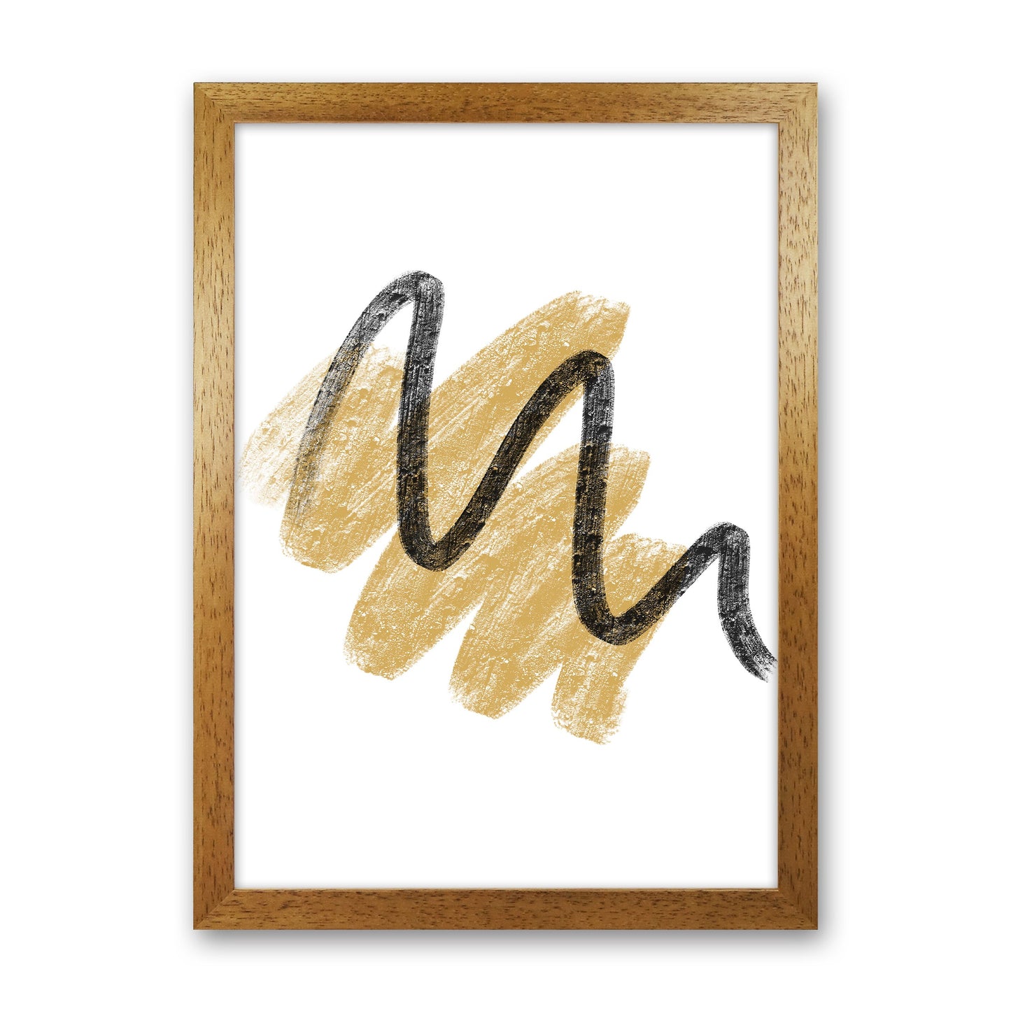 Rynx | Dalia Chalk Gold And Black Scribbles Art Print by Pixy Paper