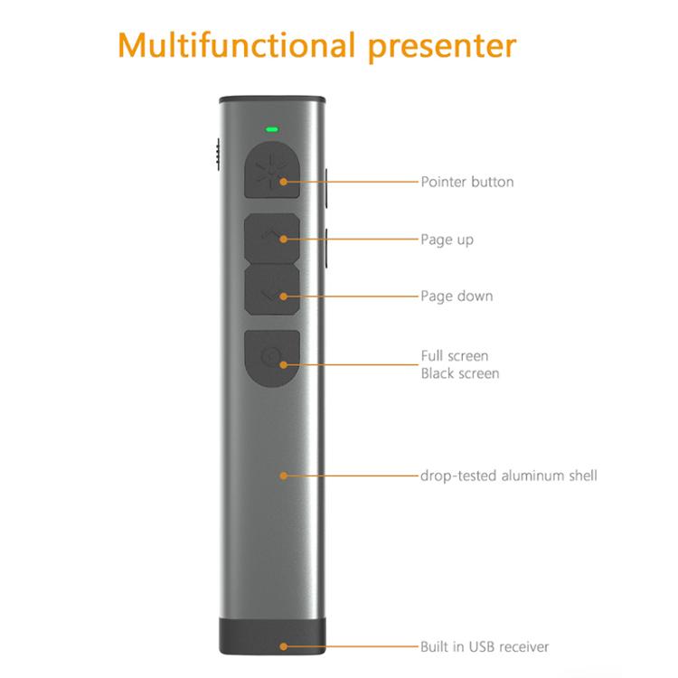 Rynx | Doosl Dsit038 2.4GHz Wireless Presenter PowerPoint Clicker Presentation Remote Control green laser pointer, control range: 100m