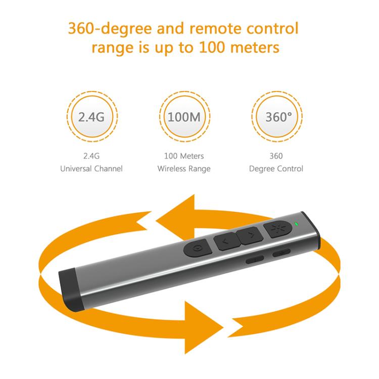 Rynx | Doosl Dsit038 2.4GHz Wireless Presenter PowerPoint Clicker Presentation Remote Control green laser pointer, control range: 100m