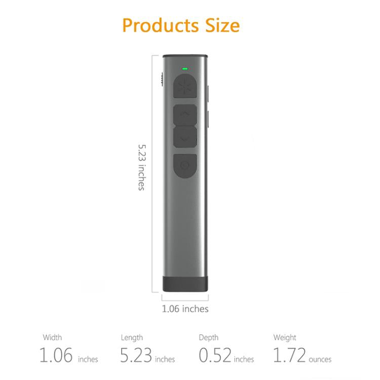Rynx | Doosl Dsit038 2.4GHz Wireless Presenter PowerPoint Clicker Presentation Remote Control green laser pointer, control range: 100m