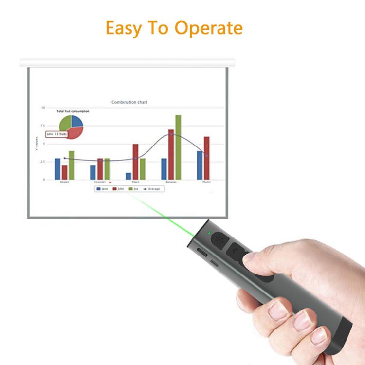 Rynx | Doosl Dsit038 2.4GHz Wireless Presenter PowerPoint Clicker Presentation Remote Control green laser pointer, control range: 100m