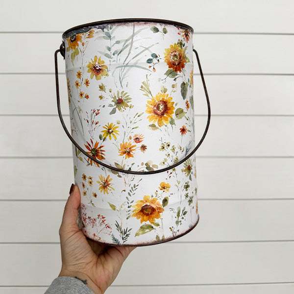 Rynx | Worn patterned metal buckets, set of 3