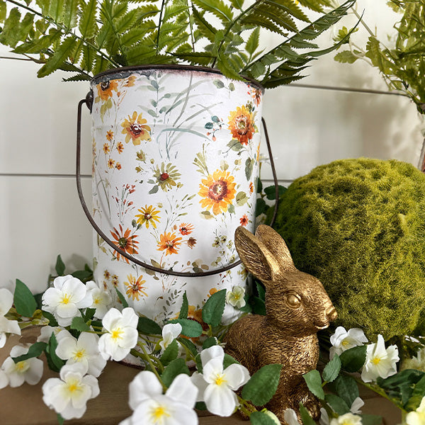 Rynx | Worn patterned metal buckets, set of 3
