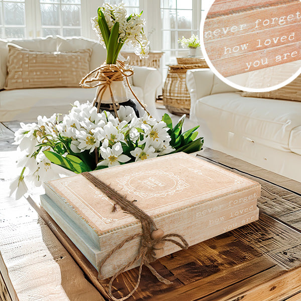 Rynx | Never Forget How Loved You Are Stacked Books Decor