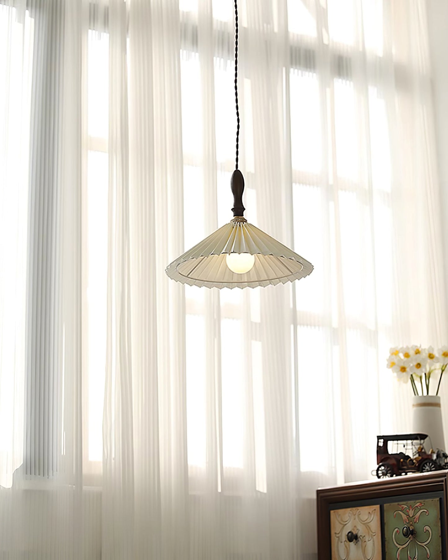 Rynx | Prairie Pleated Plug In Pendant Lamp