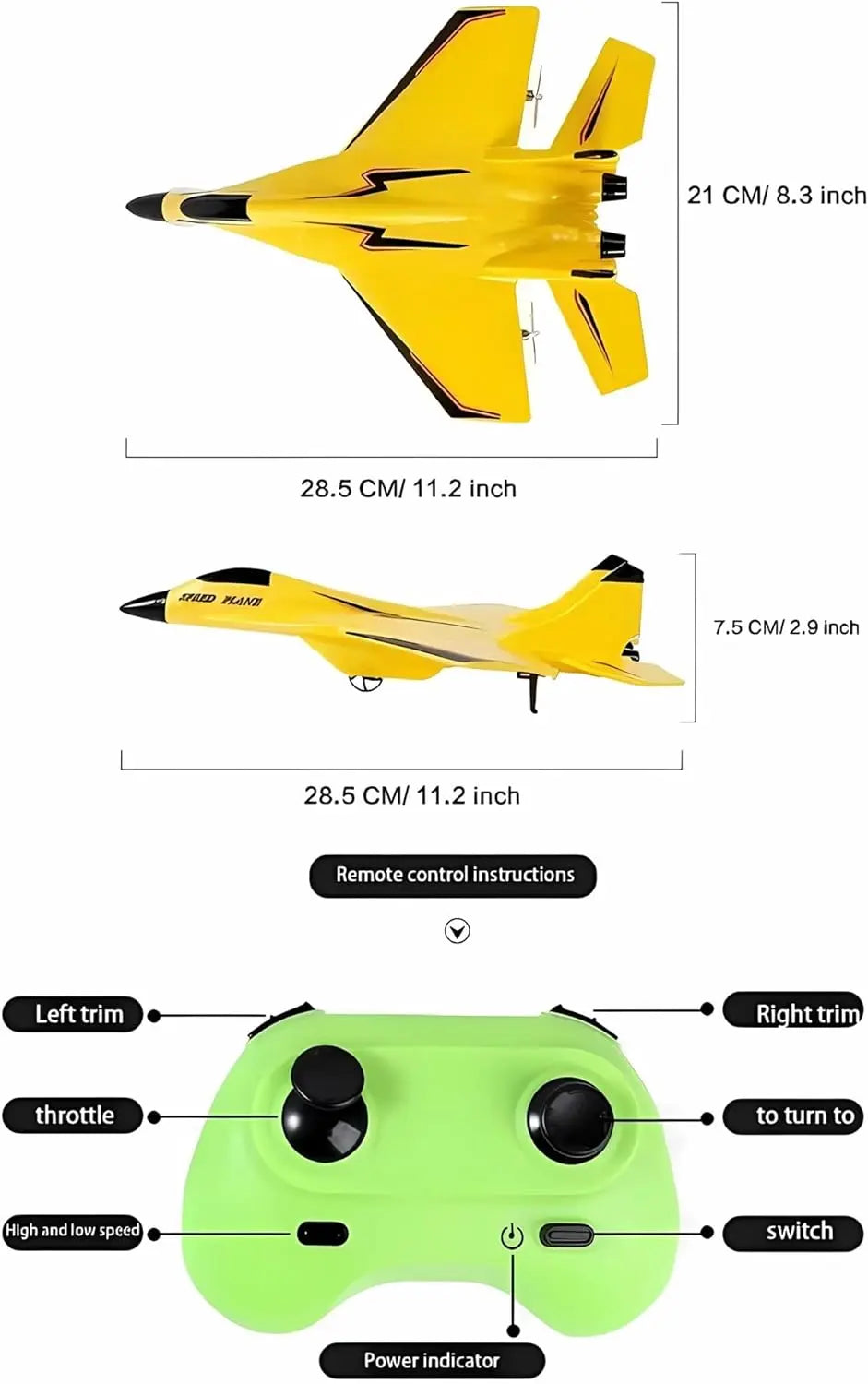 Rynx | RC-Plane with Gyroscope – Child-friendly & perfect for outdoors