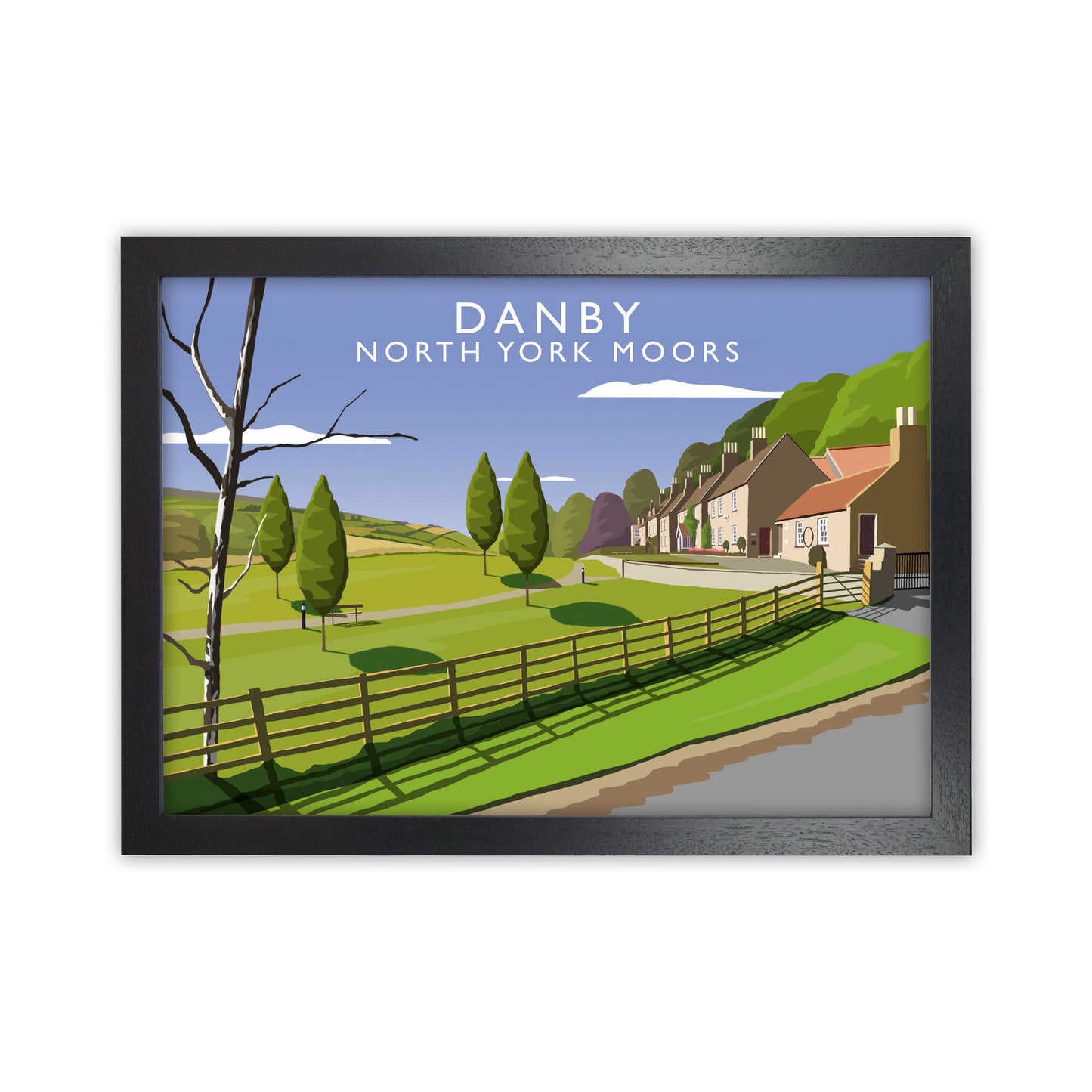 Rynx | Danby (Landscape) by Richard O'Neill Yorkshire Art Print, Vintage Travel Sign