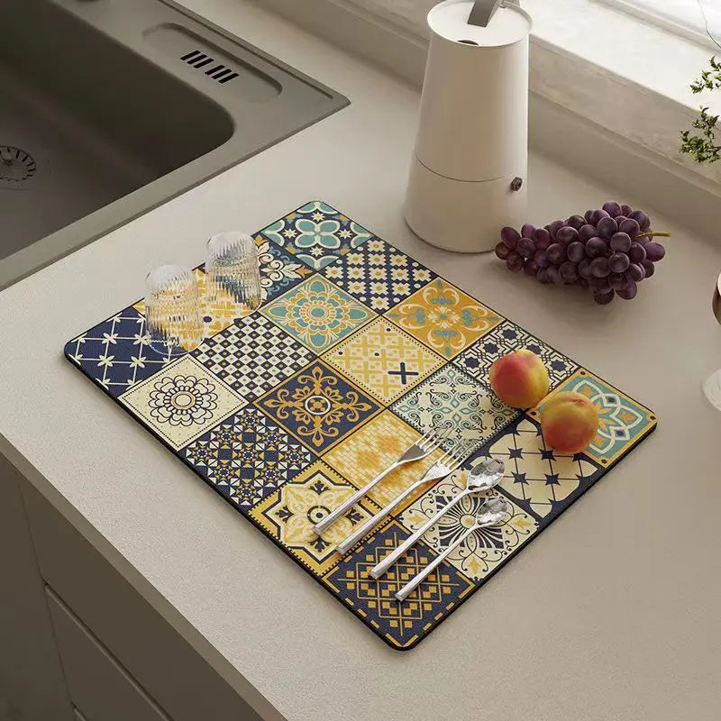 Rynx | Retro-Quick-drying Drain Mat for Kitchen & Counters