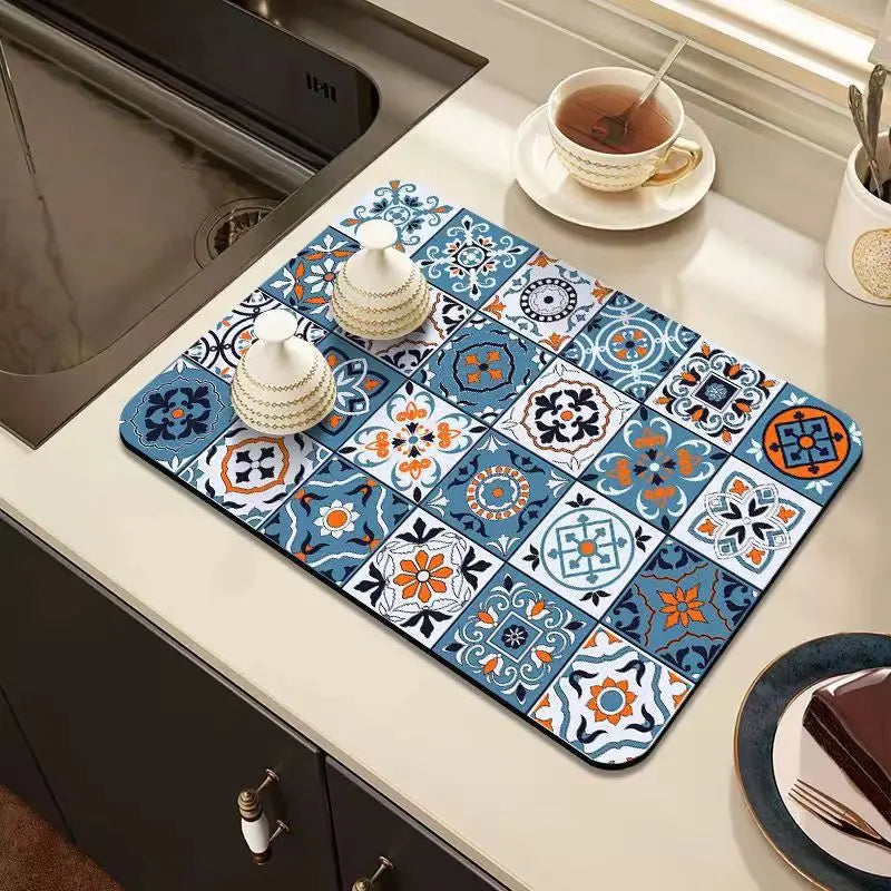 Rynx | Retro-Quick-drying Drain Mat for Kitchen & Counters