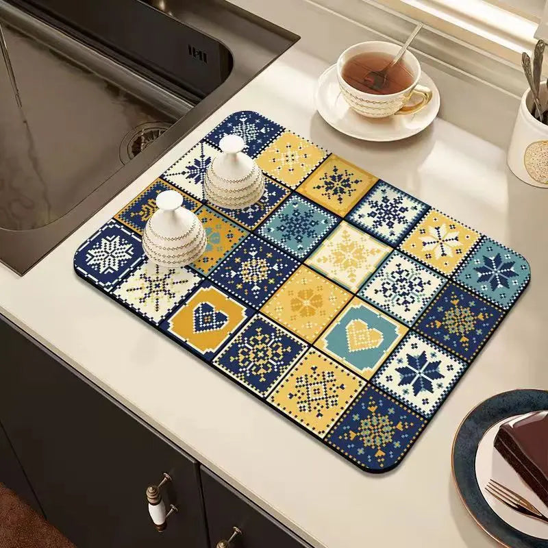 Rynx | Retro-Quick-drying Drain Mat for Kitchen & Counters