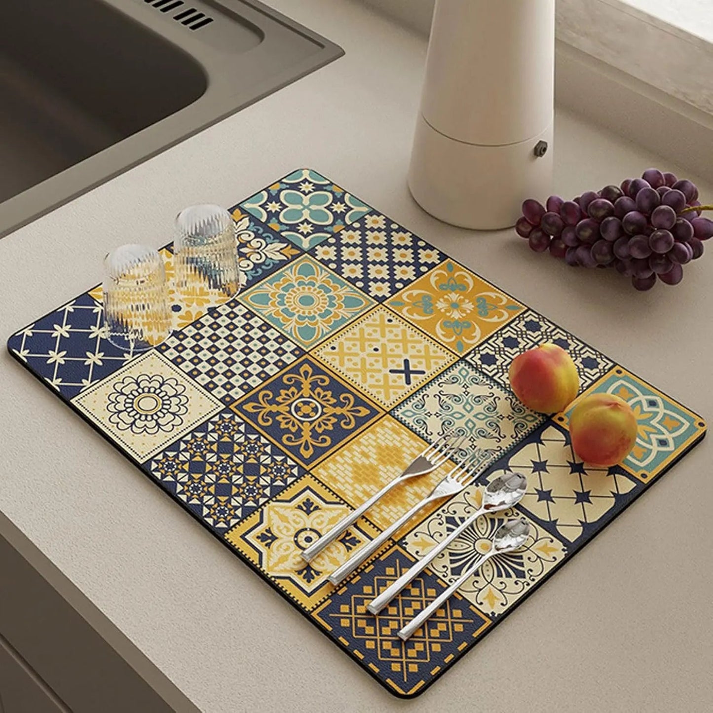 Rynx | Retro-Quick-drying Drain Mat for Kitchen & Counters
