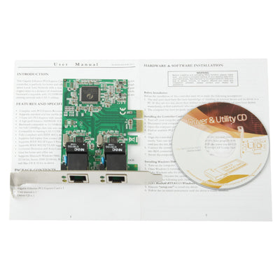 Rynx | PCI-Express Dual Gigabit Ethernet Controller Card Adapter 2 Port RJ45 10/100/1000 BASE-T (IO-PCE8111-2GLAN)