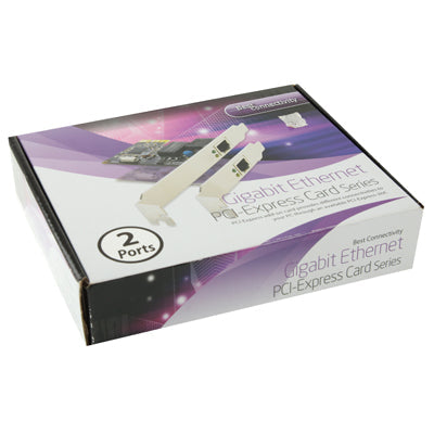 Rynx | PCI-Express Dual Gigabit Ethernet Controller Card Adapter 2 Port RJ45 10/100/1000 BASE-T (IO-PCE8111-2GLAN)