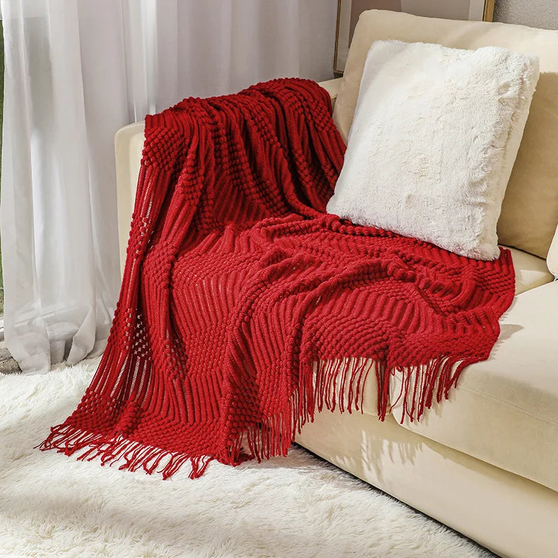 Rynx | purple diamond knit blanket