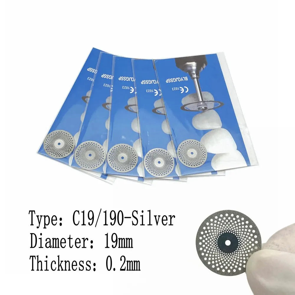 Rynx | Dental Ultra-Thin Double Sided Sand Porcelain Cutting Disc Mandrel - 5pcs/Pack Diamond Polishing Tools - Denspay Supplier