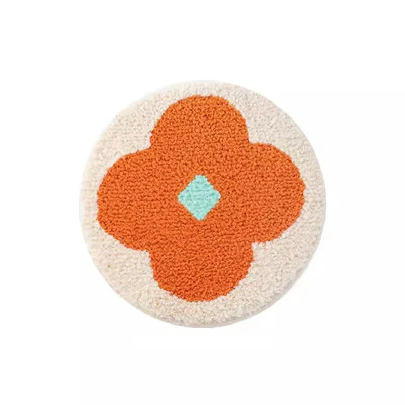 Rynx | Tufting Seat Mat Soft Round Square Floral Splatter Fireworks Floor Chair Sofa Cushion Pad Home Office Chic Cozy Decor 40x40cm